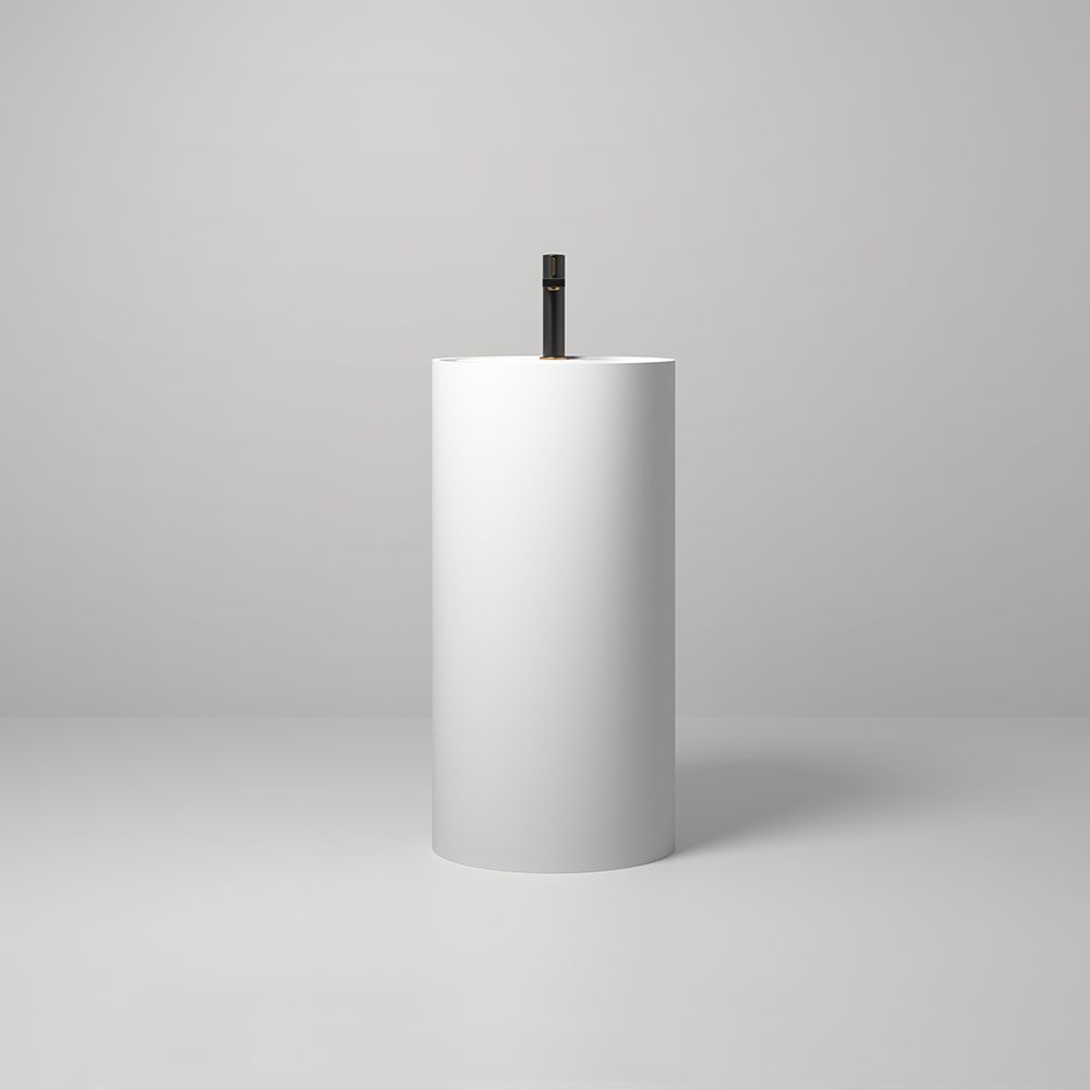 KT-6103 Cylinder-shaped Stand Alone Wash Basin With Tap Hole