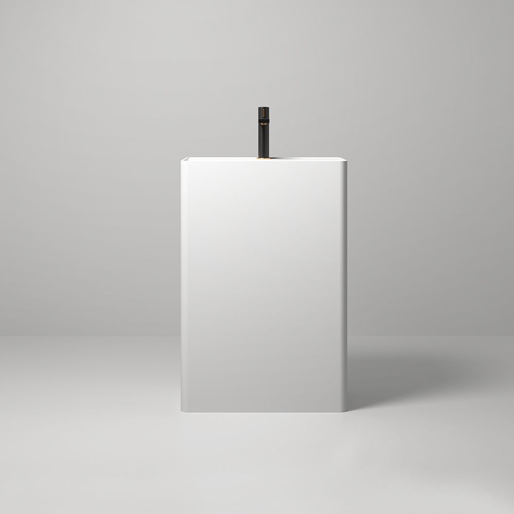 KT-6105 Resin Stone Solid Surface Rectangle Pedestal Sink