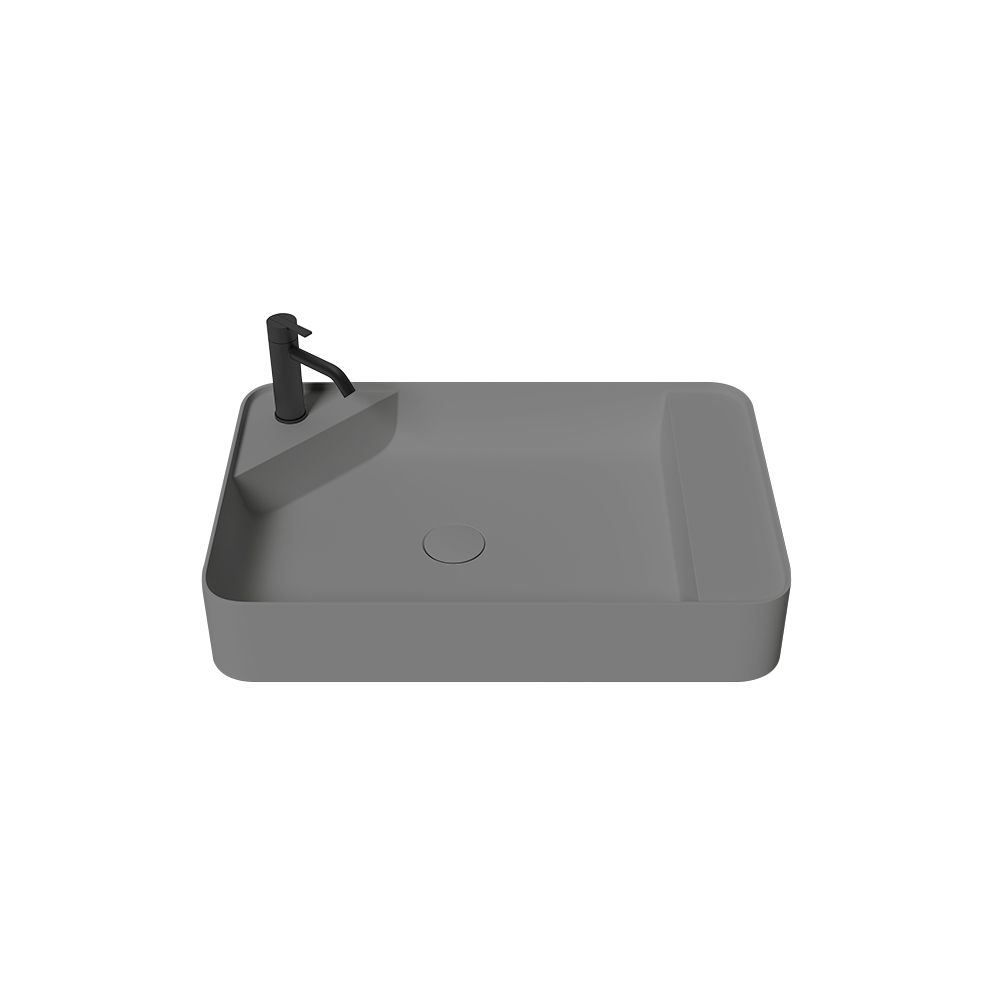 KT-2014 Matt White Vessel Sink Countertop Basin With Tap Hole