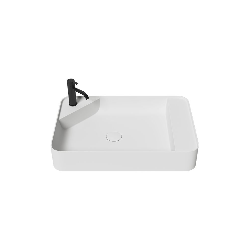 KT-2014 Matt White Vessel Sink Countertop Basin With Tap Hole