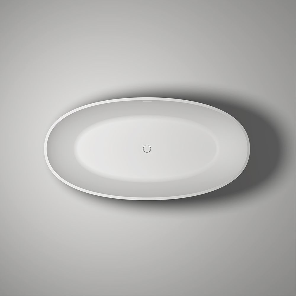 KT-8101 Oval Shape Resin Stone Matt White Freestanding Bathtub
