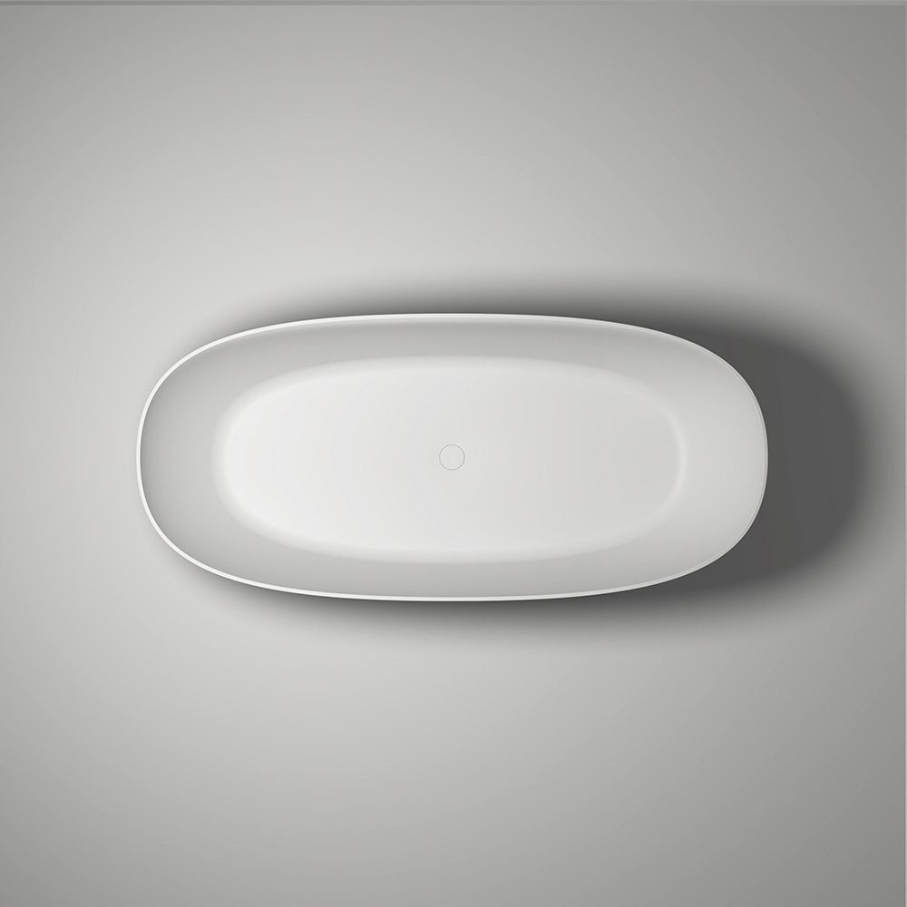KT-8105 Oval Shape Slim Edge With Overflow Stone Resin Soaking Tub