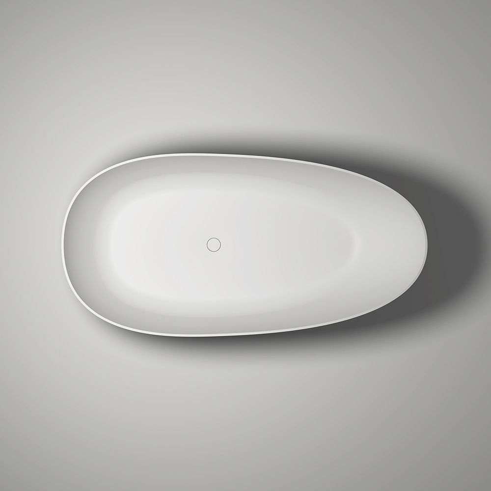 KT-8106 Egg Shape Slim Edge Built-in Overflow Solid Surface Tub