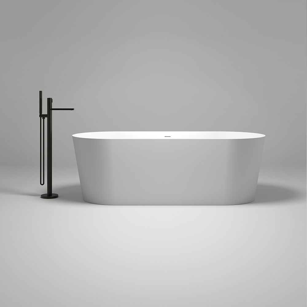 KT-8107 Racetrack Shape Resin Stone Freestanding Bathtub