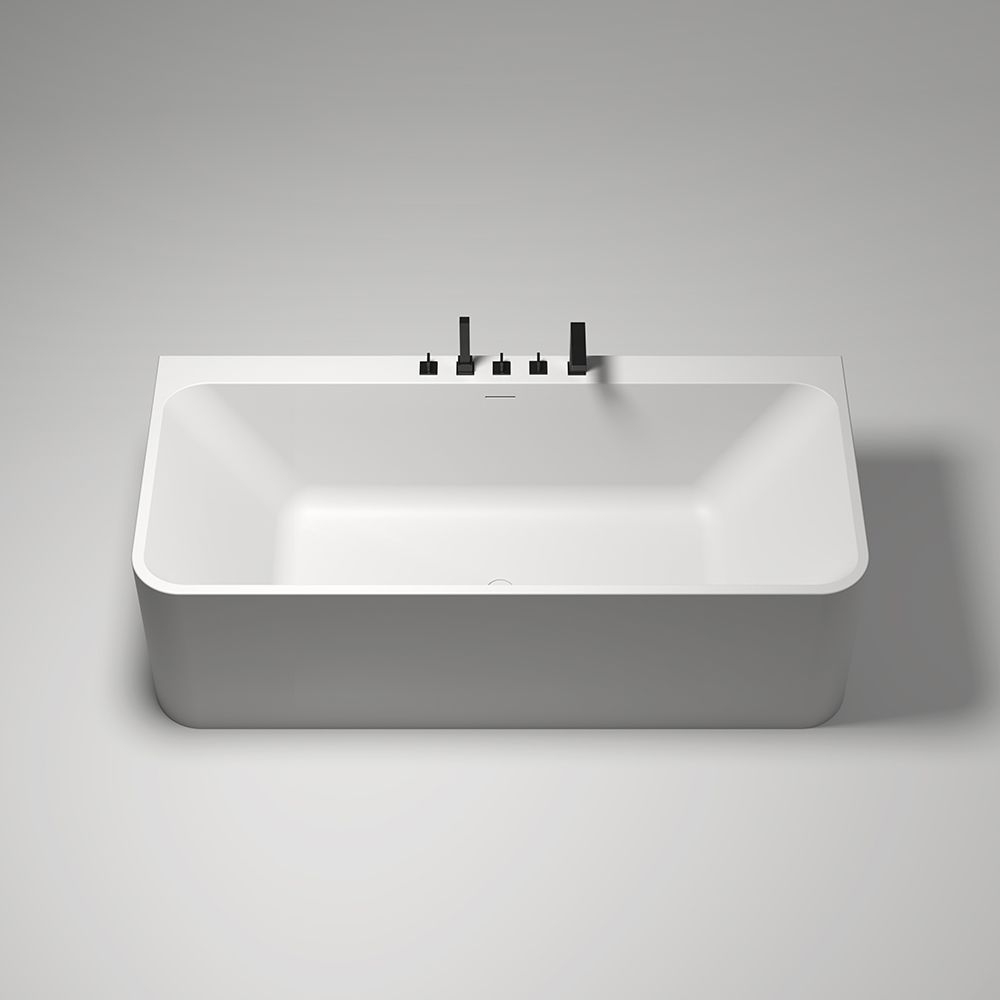 KT-8112 Back To Wall Freestanding Tub Solid Surface Soaking Tub