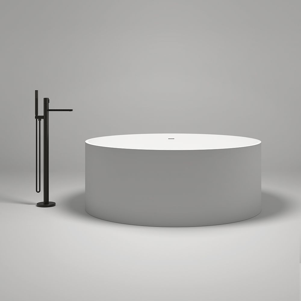 KT-8116 Round Tub Solid Surface Freestanding Bathtub Matte Finish