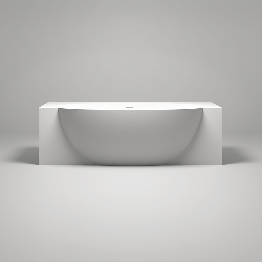 KT-8123 Stone Resin Back to Wall Bath Freestanding Alcove Bathtubs