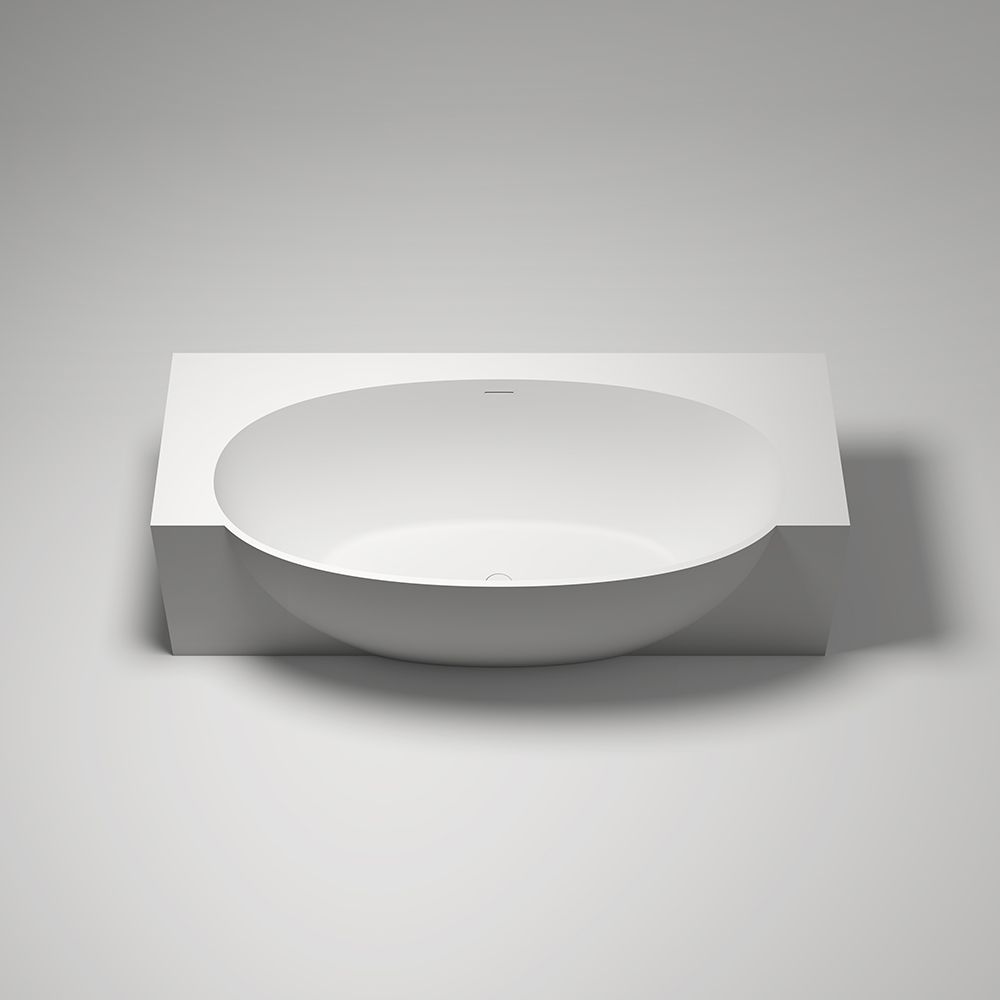 KT-8123 Stone Resin Back to Wall Bath Freestanding Alcove Bathtubs