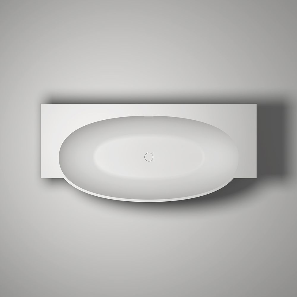 KT-8123 Stone Resin Back to Wall Bath Freestanding Alcove Bathtubs