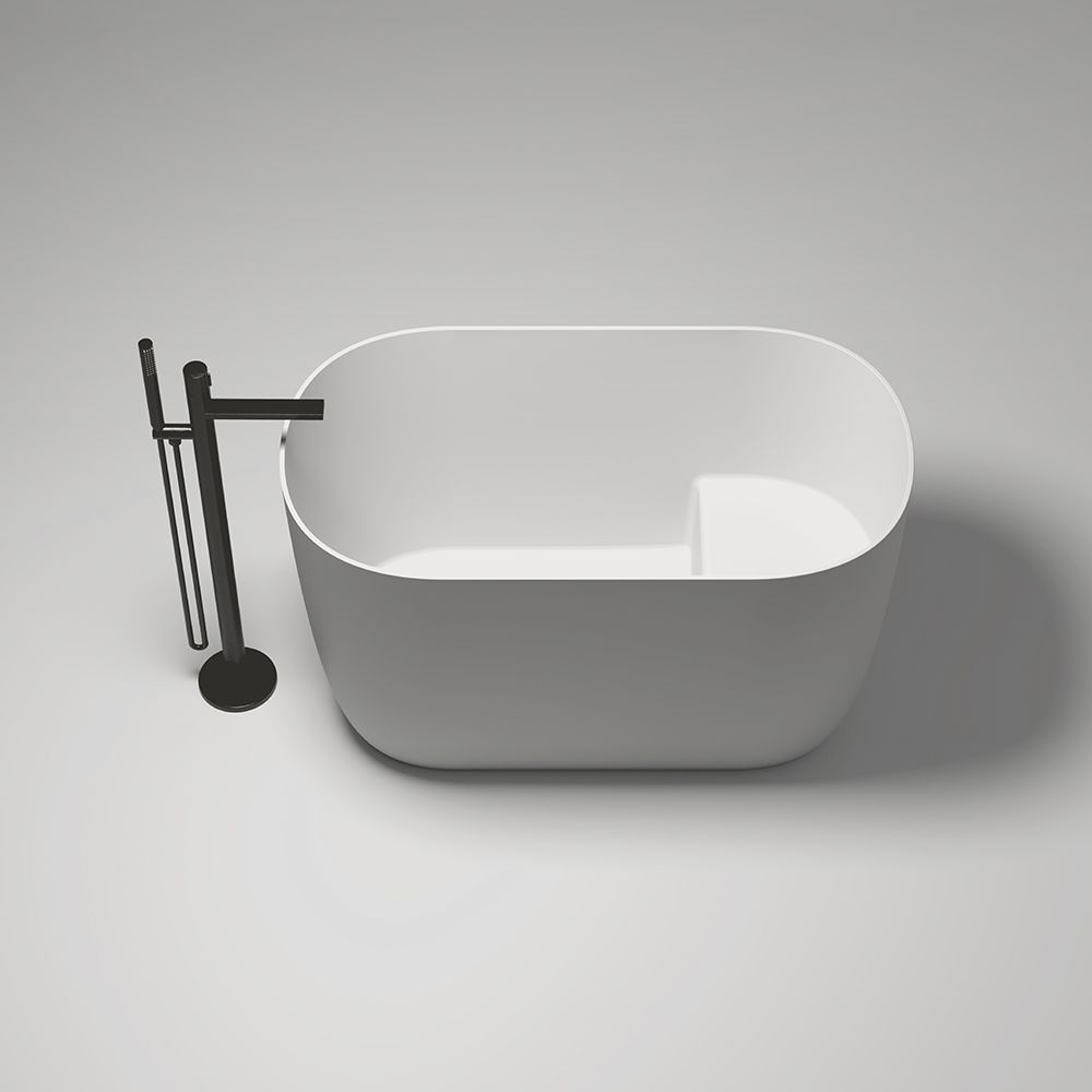 KT-8135 Seated Bathtub Resin Stone Bath With Seat Built-in