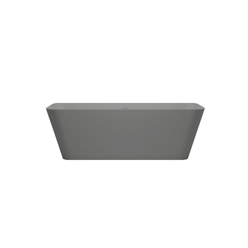 KT-8201 Resin Stone Rectangular Freestanding Tub With Curved Edge