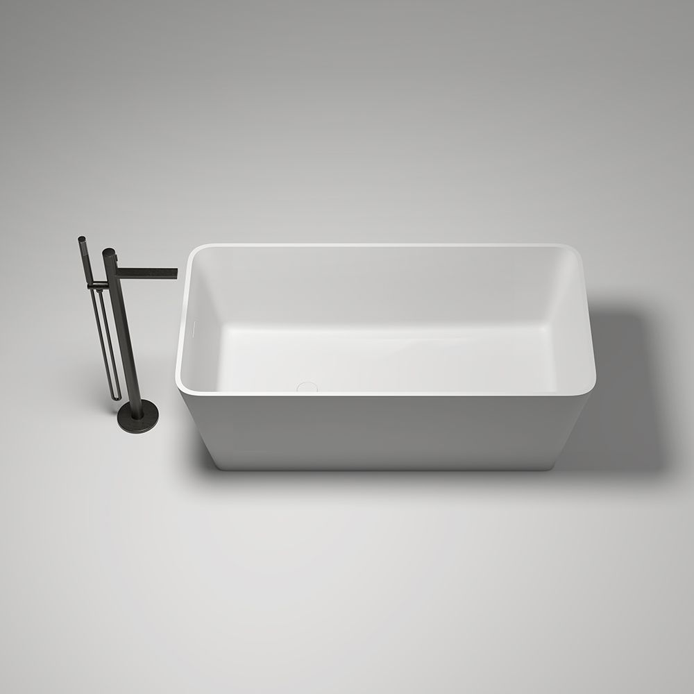 KT-8202 Stone Resin Freestanding Rectangular Soaking Tub