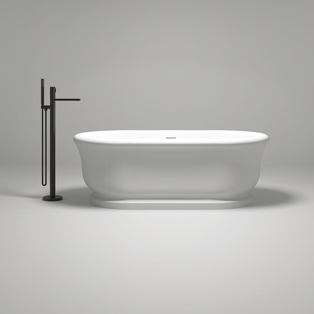 KT-8208 Classical Resin Stone Bathtub Capsule Shape with Curved Edge