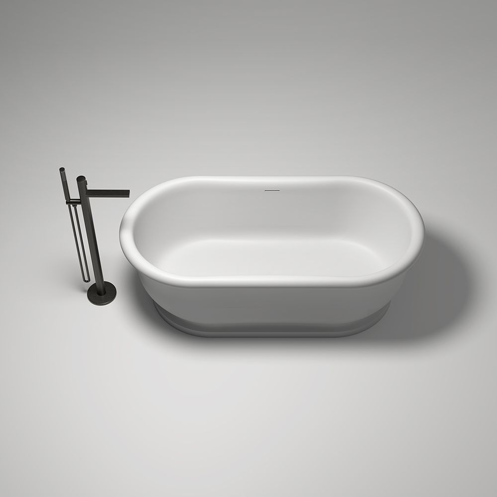KT-8208 Classical Resin Stone Bathtub Capsule Shape with Curved Edge