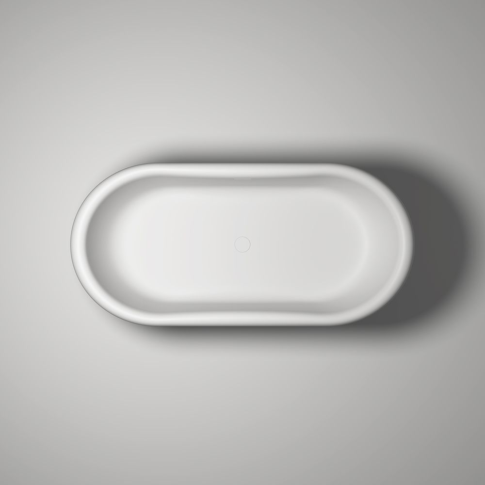 KT-8208 Classical Resin Stone Bathtub Capsule Shape with Curved Edge
