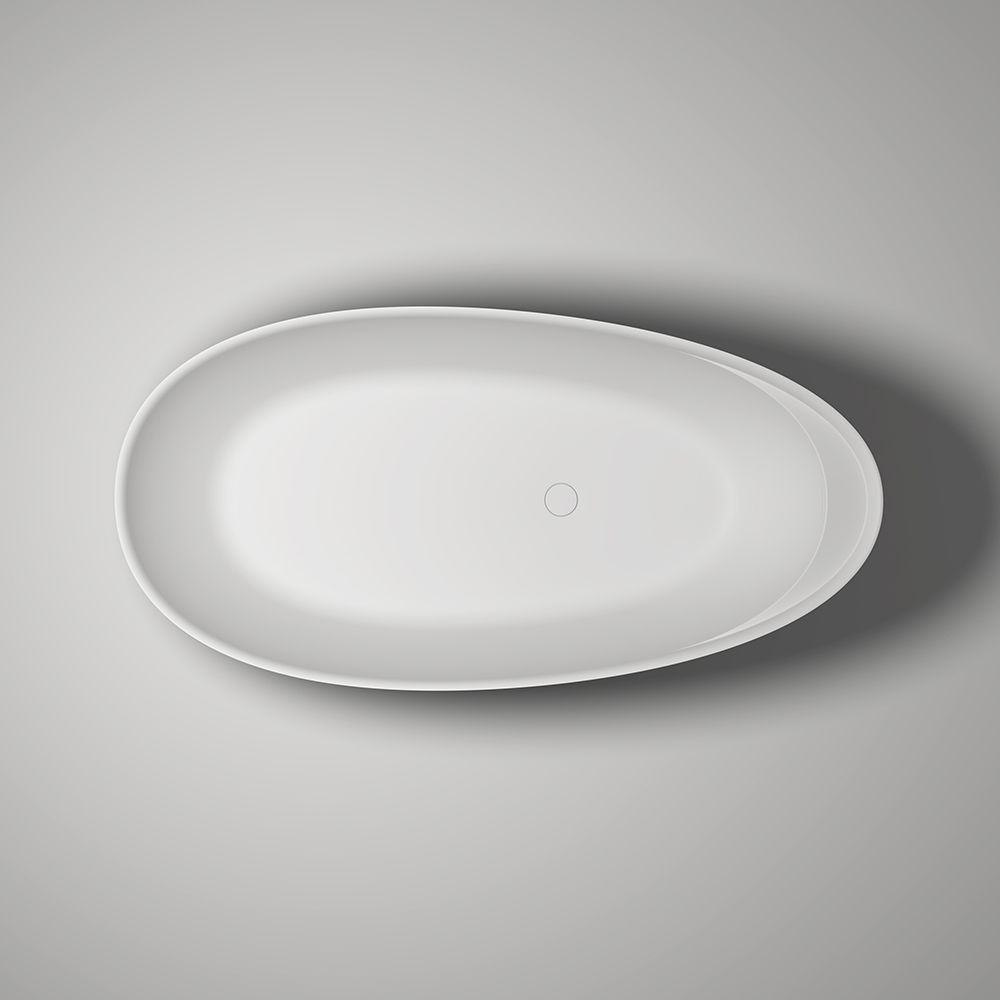 KT-8209 Egg Shape Stone Resin Freestanding Tub With Ledge