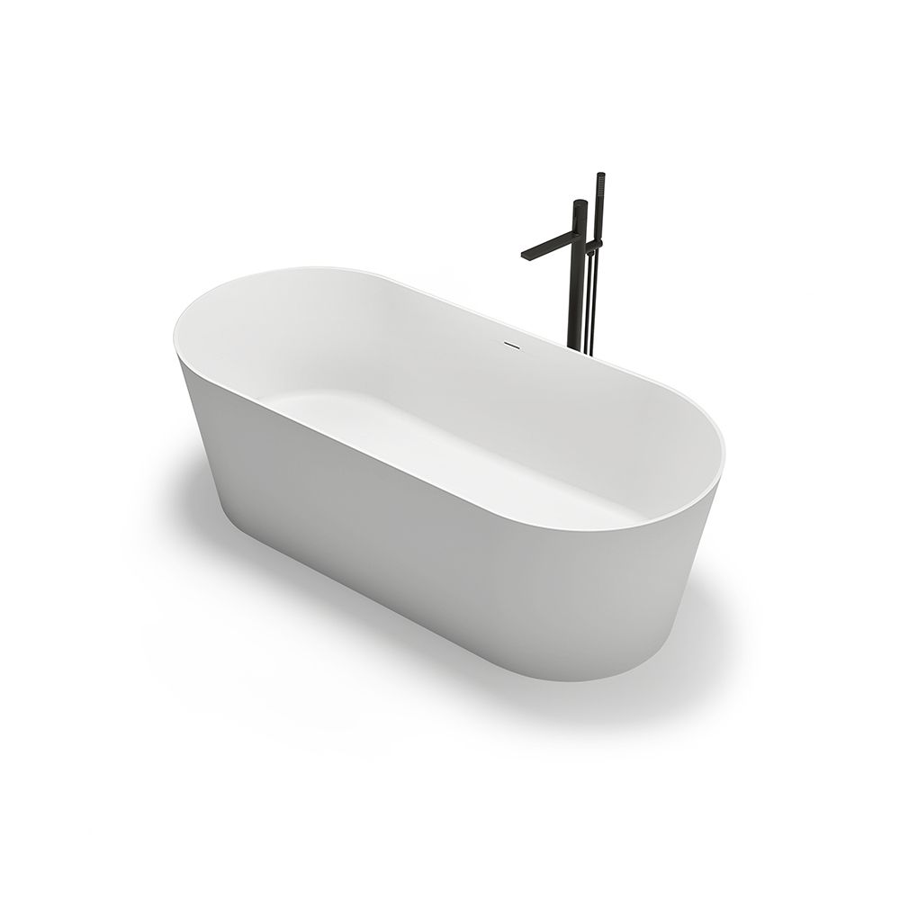 KT-8107 Racetrack Shape Resin Stone Freestanding Bathtub