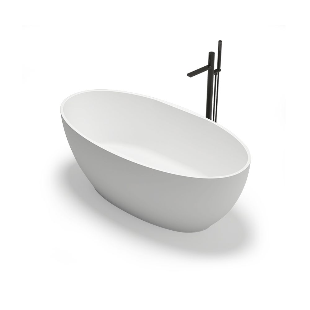 KT-8121 Olive Shaped Eco-friendly Solid Surface Soaking Tub