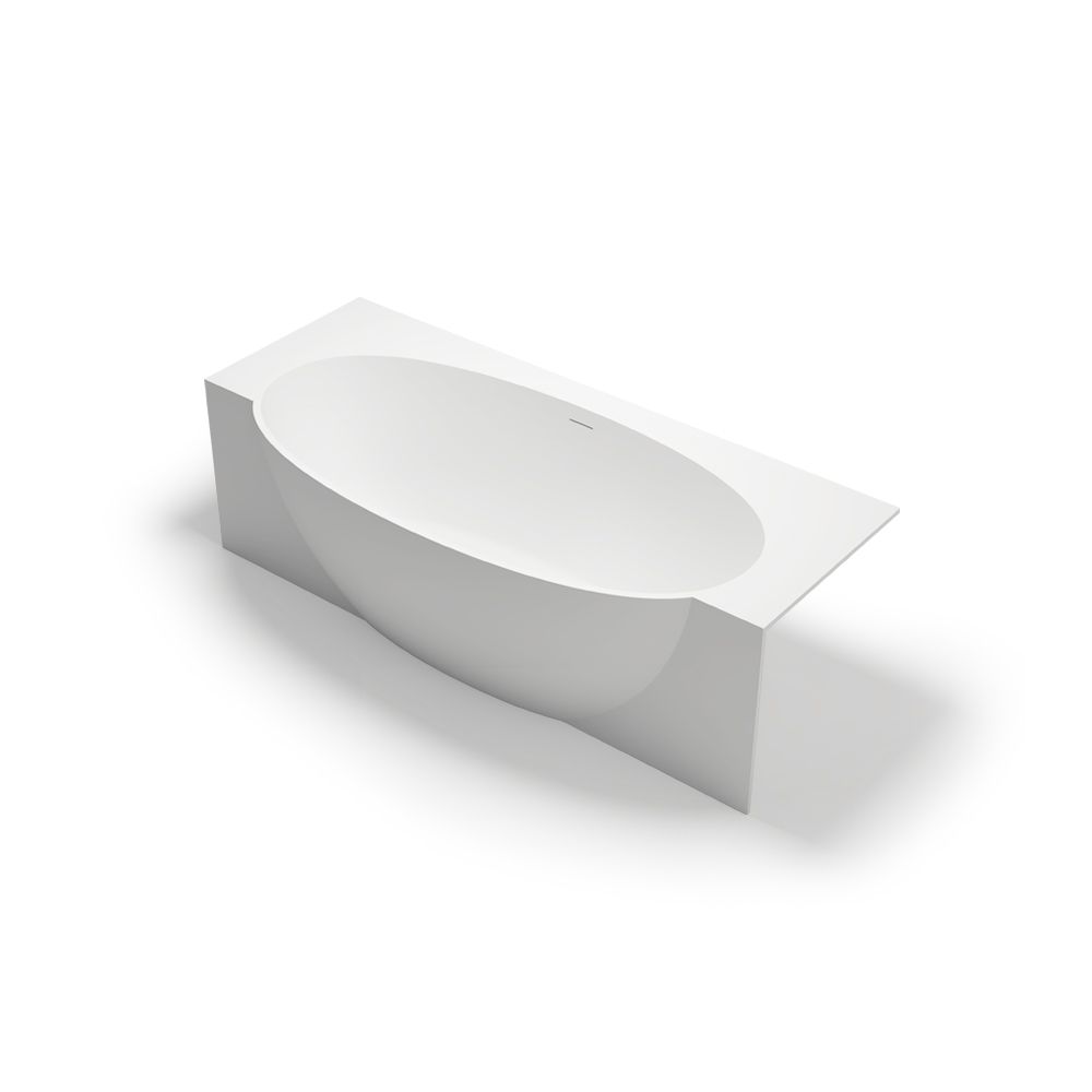 KT-8123 Stone Resin Back to Wall Bath Freestanding Alcove Bathtubs