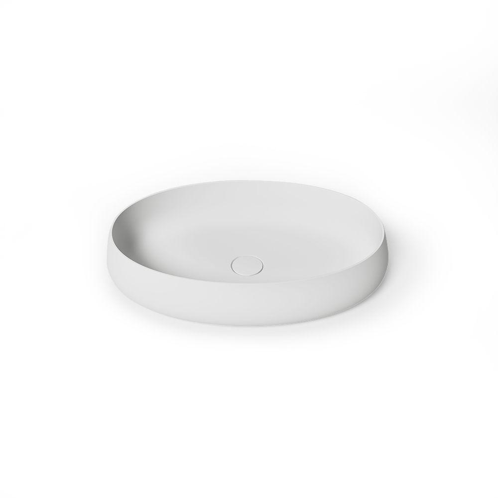 KT-2006 Resin Stone On Counter Sink Oval Counter Top Basin
