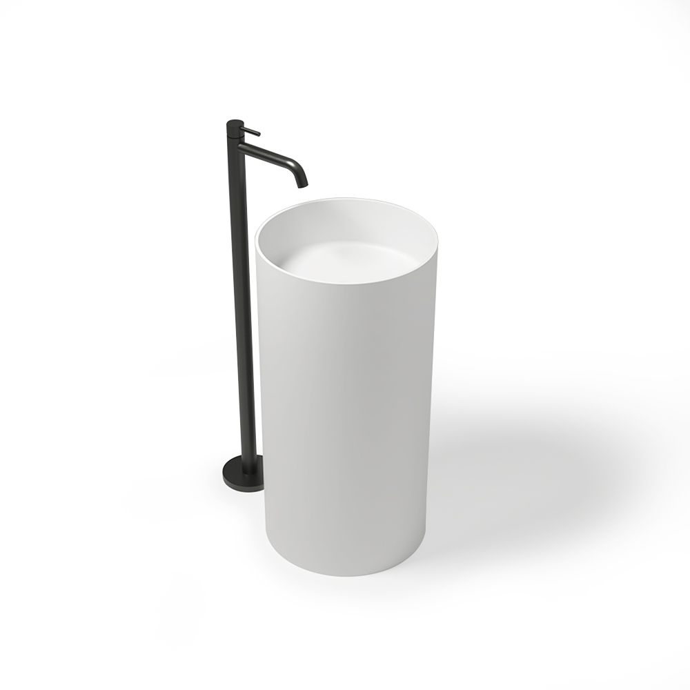 KT-6106 Resin Stone Cylinder Sink Circle Free Standing Basin