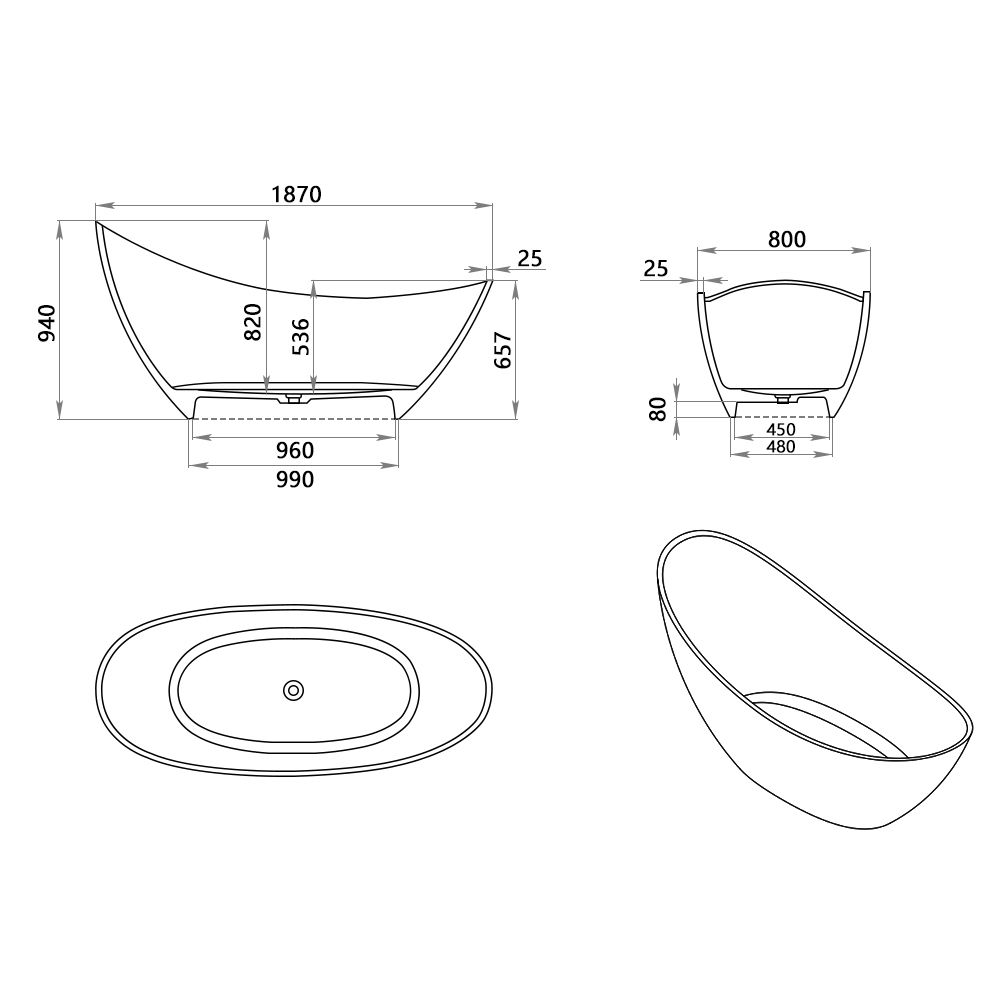 KT-8111 Moon Shaped Bath Tub Stone Resin Bathtubs For Sale