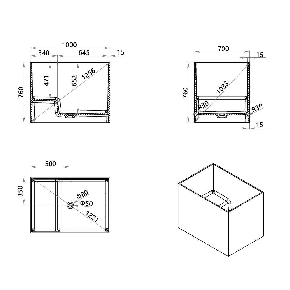 KT-8133 Small Freestanding Bathtub With Seat For Small Bathroom