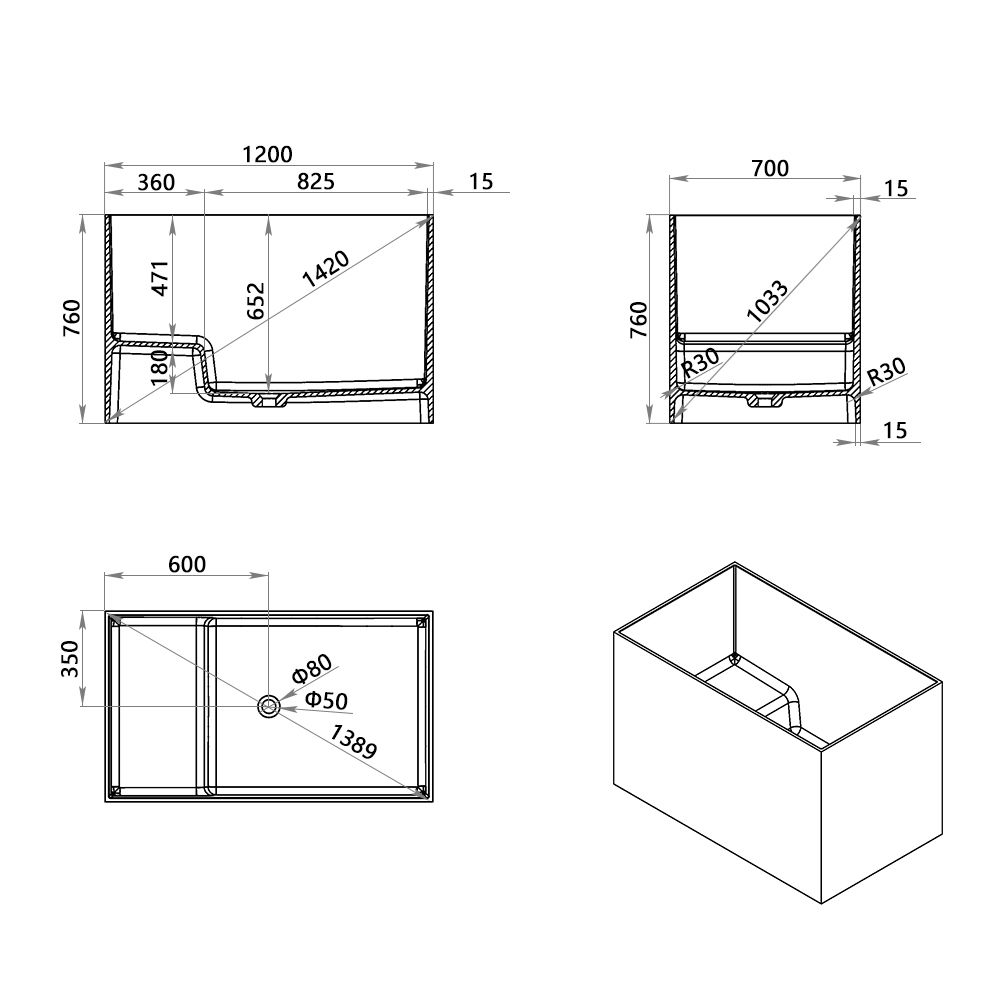 KT-8133 Small Freestanding Bathtub With Seat For Small Bathroom