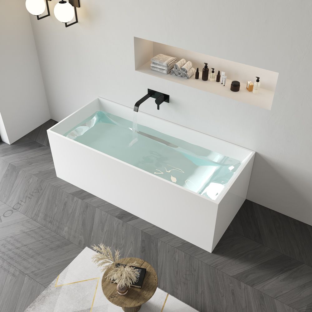 KT-8109 Rectangular Freestanding Tub Made From Solid Surface