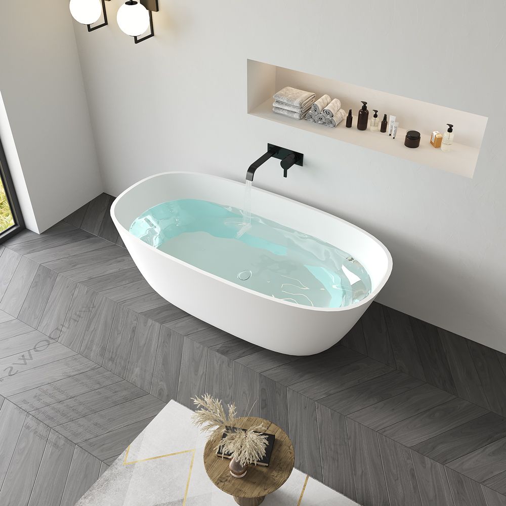 KT-8114 Artificial Stone Bathtubs Polymarble Freestanding Bathtub