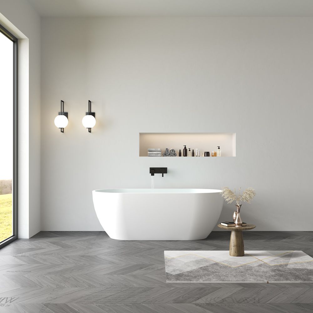 KT-8103 Capsule Shape Artificial Stone Solid Surface Freestanding Tub