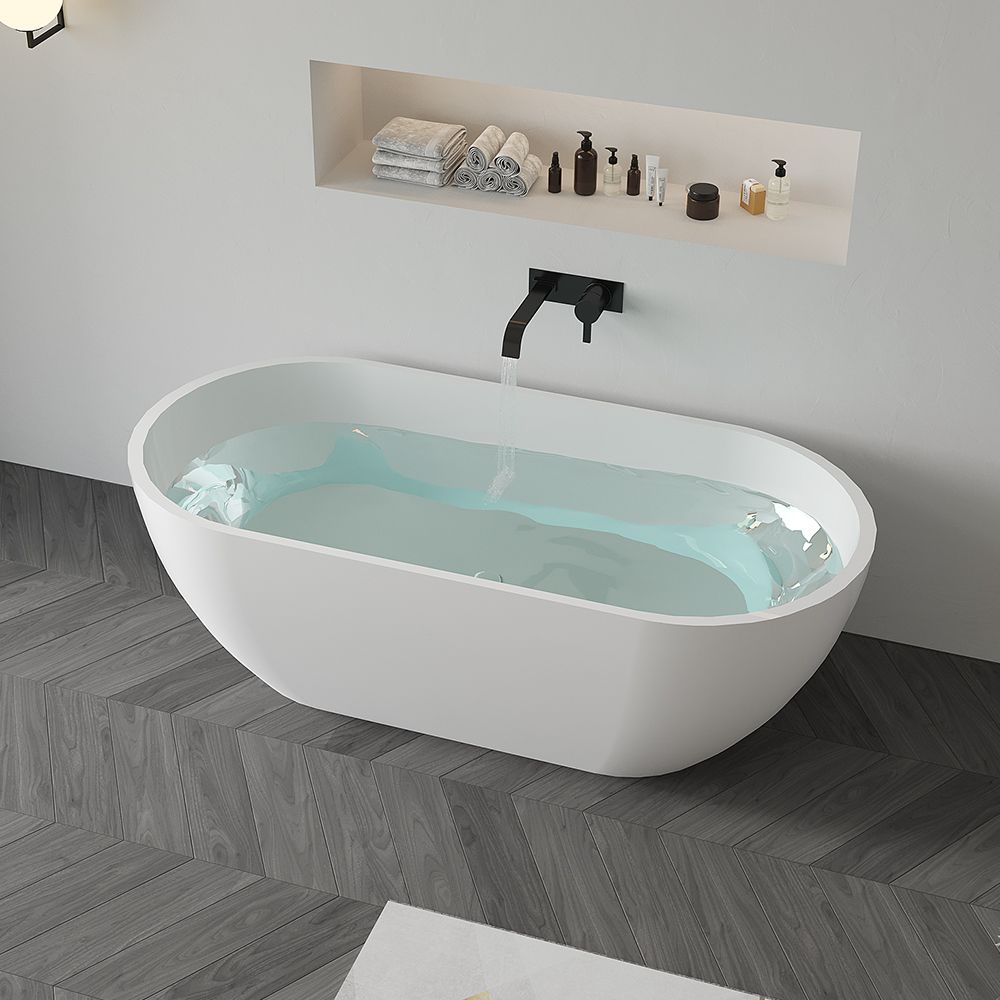 KT-8103 Capsule Shape Artificial Stone Solid Surface Freestanding Tub