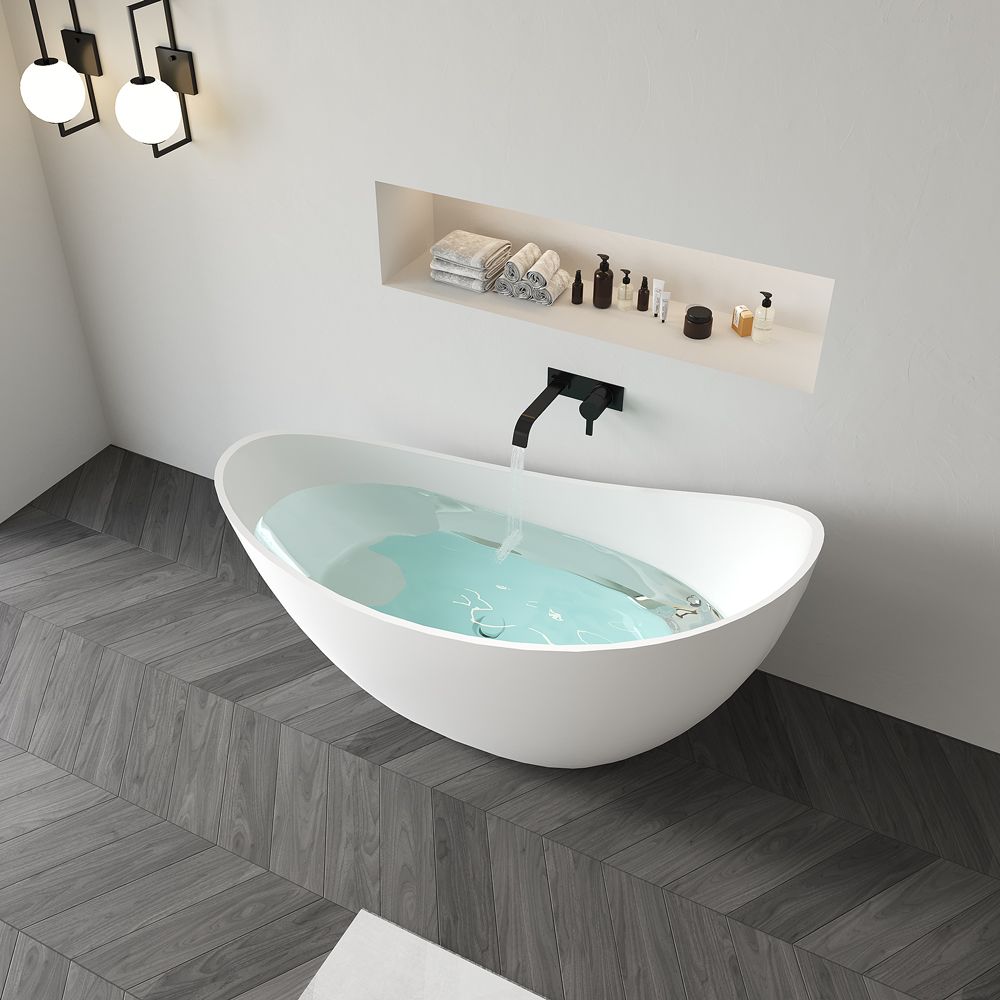 KT-8111 Moon Shaped Bath Tub Stone Resin Bathtubs For Sale