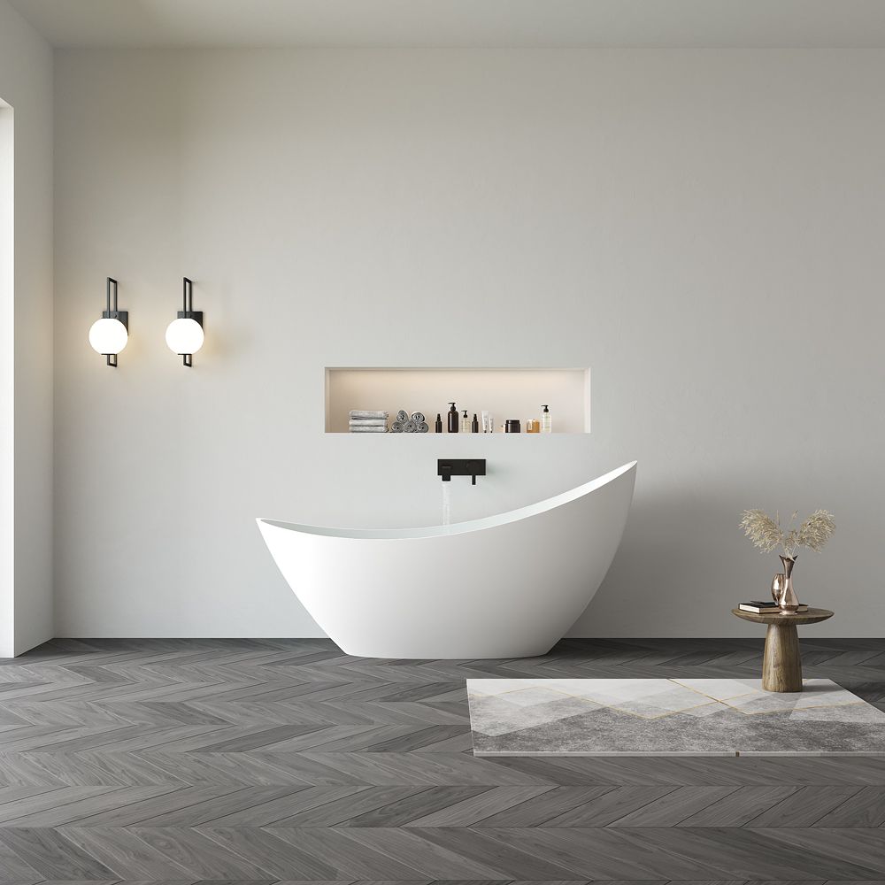 KT-8111 Moon Shaped Bath Tub Stone Resin Bathtubs For Sale