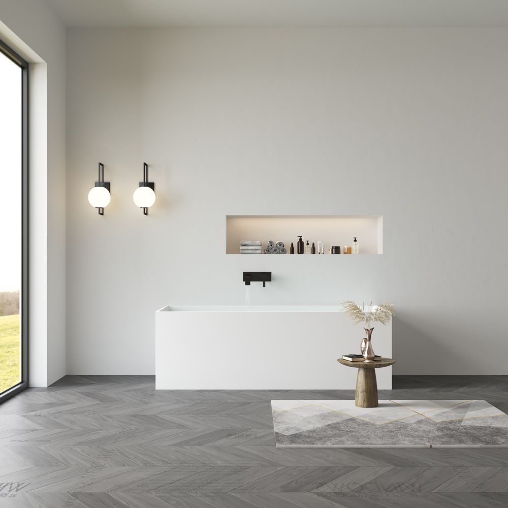 KT-8109 Rectangular Freestanding Tub Made From Solid Surface