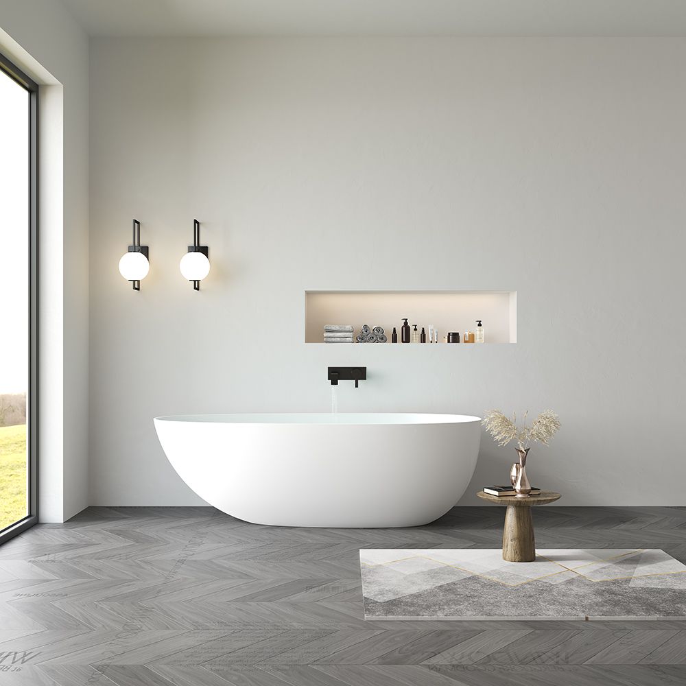 KT-8102 Egg Shape Solid Surface Baths Freestanding Soaking Baths