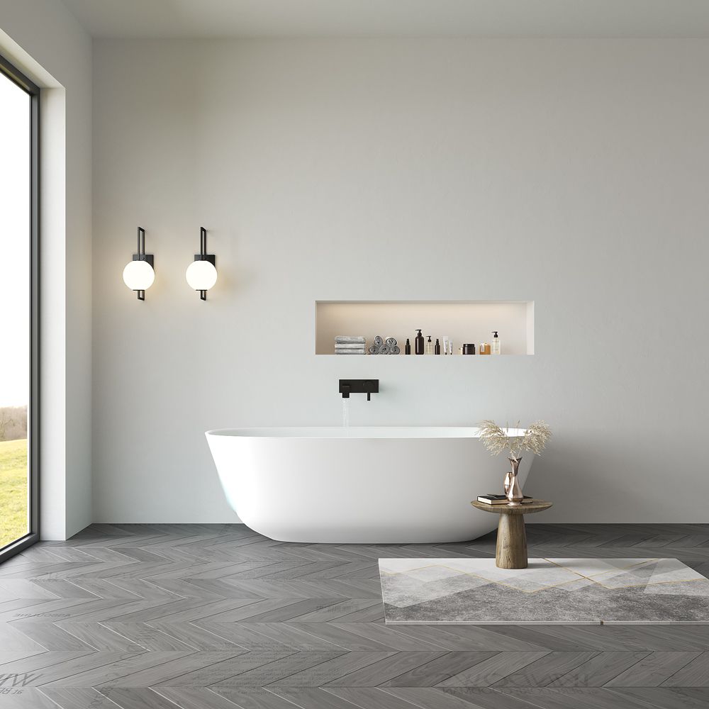 KT-8114 Artificial Stone Bathtubs Polymarble Freestanding Bathtub