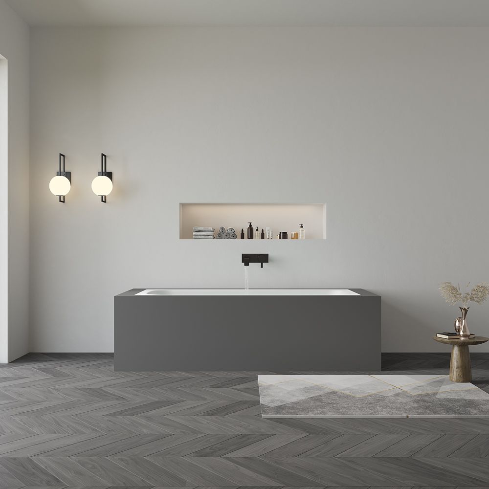 KT-8117 Solid Surface Tub Drop-in Bathtub Stone Resin Bathtub