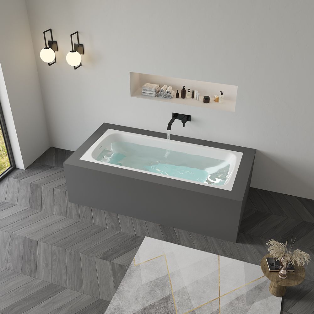 KT-8117 Solid Surface Tub Drop-in Bathtub Stone Resin Bathtub
