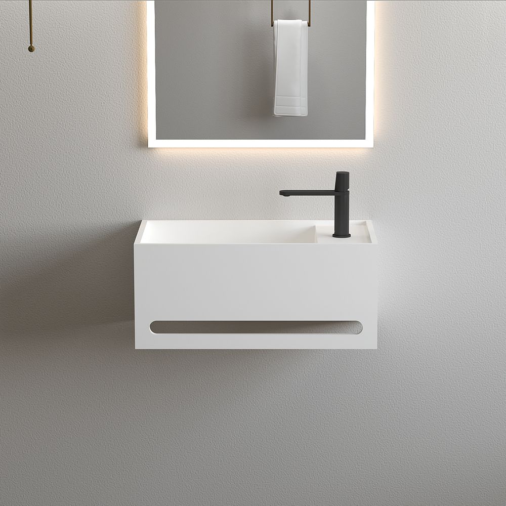 KT-W901 Integrated Towel Bar Design Wall Mounted Bathroom Sink