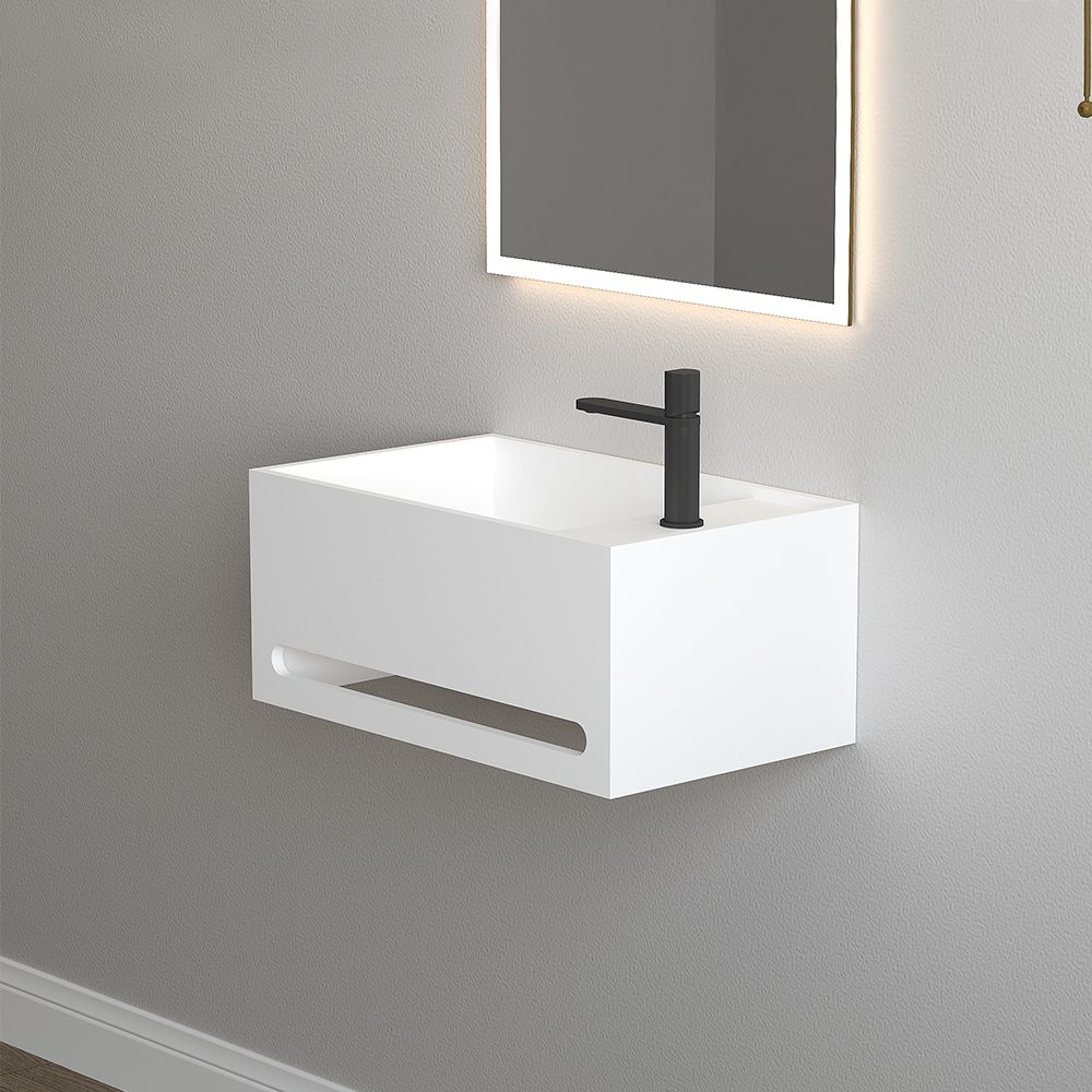 KT-W901 Integrated Towel Bar Design Wall Mounted Bathroom Sink
