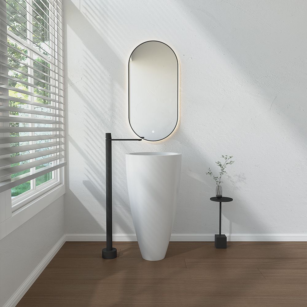 KT-6102 Resin Stone Cone Shape Freestanding Stand Alone Sink