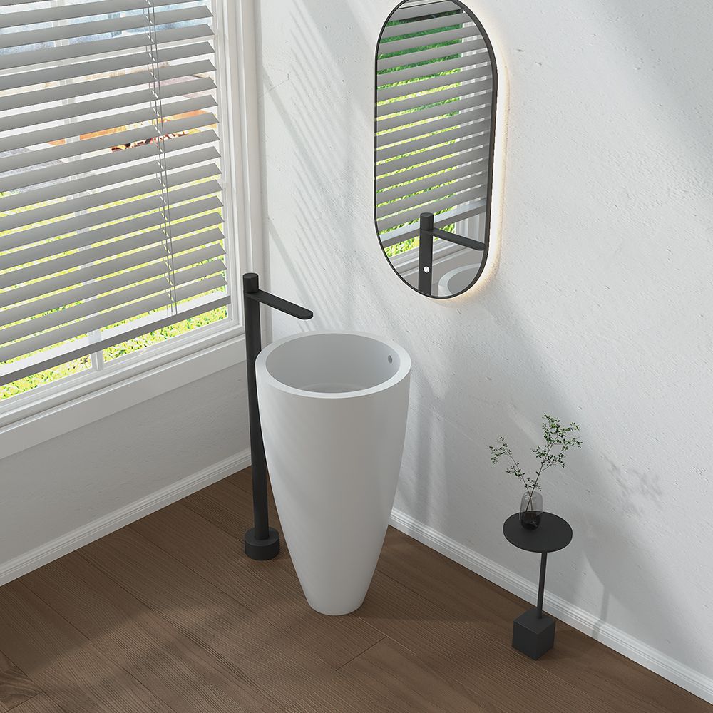 KT-6102 Resin Stone Cone Shape Freestanding Stand Alone Sink