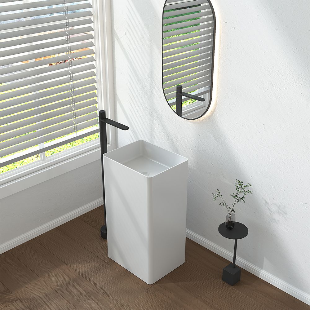 KT-6104 Freestanding Pedestal Basin Small bathrooms Rectangular Sinks