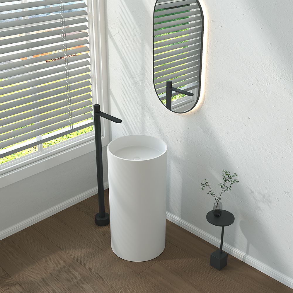 KT-6106 Resin Stone Cylinder Sink Circle Free Standing Basin