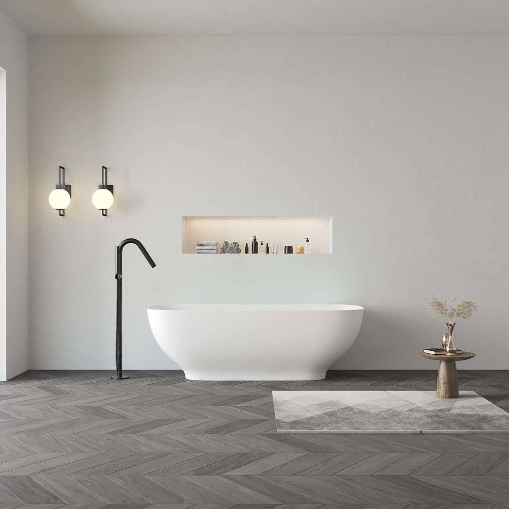 KT-8203 Solid Surface Soaking Tub Rectangular Soaking Tub