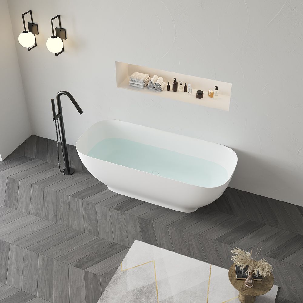 KT-8203 Solid Surface Soaking Tub Rectangular Soaking Tub