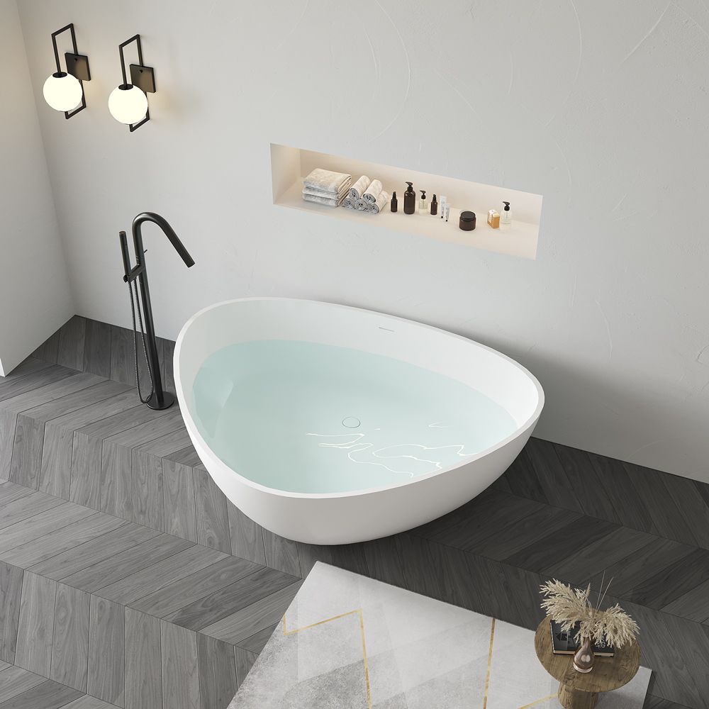 KT-8205 Stone Freestanding Bathtub Resin Stone Triangle Bathtub