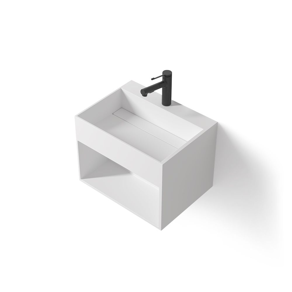 KT-W905 Bathroom Floating Vanity Wall Hung Sink With Storage Space