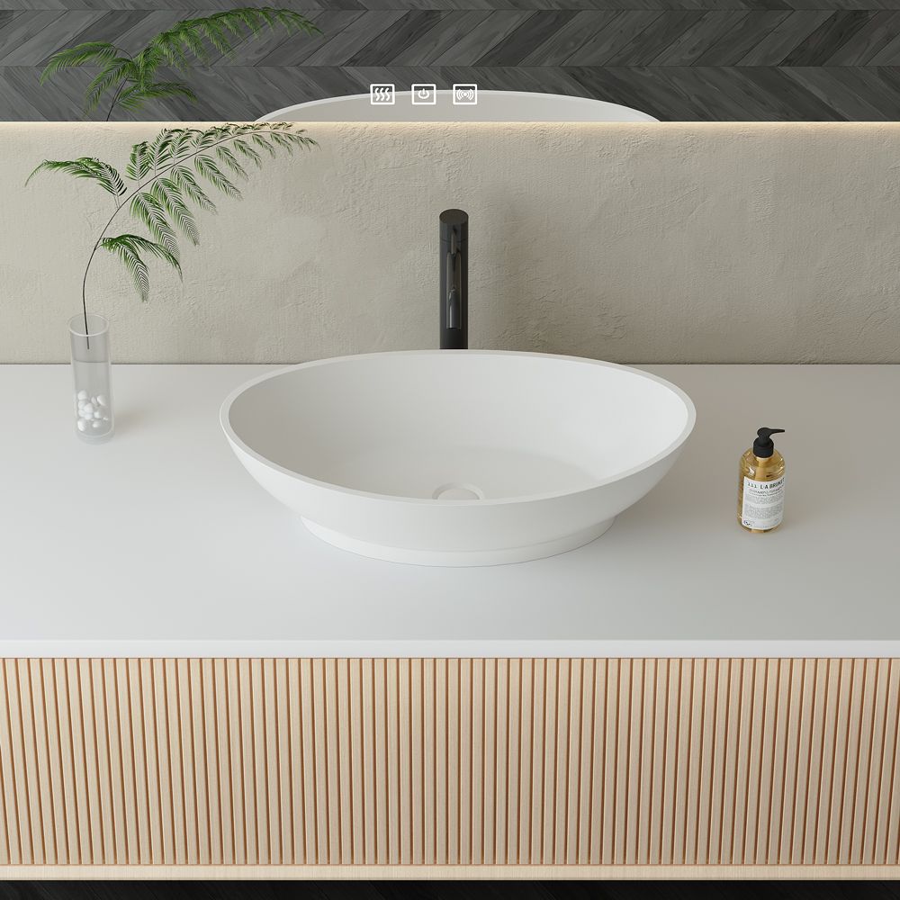 KT-2221 Poly Marble Ingot Shape Countertop Vessel Bowl Sink